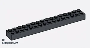 Brick 2 x 16 in Gray, Dark (Metallic)