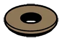 Tile 1.25 x 1.25 round with hole in Brown, Teak