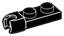 Plate 1 x 2 with ball socket on end, small in Black