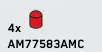 Connector: pin, small cap in Red, Flame