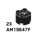 Brick 2 x 2 round with axle hole in Black