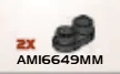 Plate Modified Round 1 x 2 Connector: female:female, type 01 in Gray, Dark (Metallic)