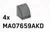Slope 1 x 1 with half-curved top in Gray, Light Camo (Metallic)