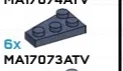 Wedge Plate 2 x 3 - Right in Blue, Smoke (Flake)