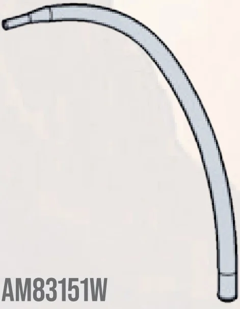 Bar curved with pin on end, extra large in Clear (Translucent)
