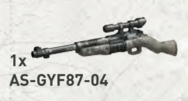 Weapon Firearm: Scoped Johnson Rifle w/ Printed Wood Stock & Snow Details in Multicolored