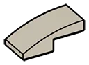Slope 1 x 1 x 2 two-thirds height with curved slope in Grey, Light