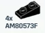 Slope Brick 25 1 x 2 with studs on slope in Black
