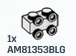 Brick Modified 1 x 2 two-thirds height, with 4 studs on side in Gray, Dull