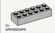 Brick 2 x 6 in Gray, Steel