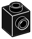 Brick Modified 1 x 1 w/ Stud on 1 Side & Open Top & Back in Grey, Charcoal