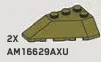 Slope 33 3 x 5 double / 45 - Left in Green, Olive Drab (Infinite Green) (Metallic)