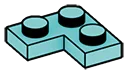 Plate 2 x 2 corner in Teal