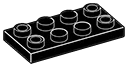 Plate 2 x 4 with holes through corner studs in Black