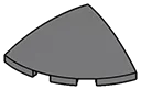 Slope Dome 3 x 1 x 3 Corner Round in Gray, Dark (Flake)