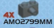 Connector Brick 1 x 2 with horizonal peg in Gray, Dark (Metallic)