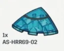 Slope Dome 3 x 1 x 3 Corner Round W/ Printed 343 Eye in Blue, Medium (Translucent)