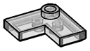 Plate 2 x 2 corner with one stud, center in Clear (Translucent)