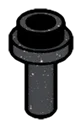 Connector: pin, small with stud in Metal, Iron (Metallic)