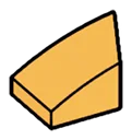 Slope plate 1 x 1 with curved slope & small lip, left in Orange, Florida