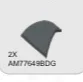 Wing Cover - Left in Gray, Dark (Flake)