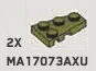 Wedge Plate 2 x 3 - Right in Green, Olive Drab (Infinite Green) (Metallic)