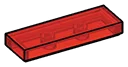 Tile 1 x 3 in Red (Translucent)
