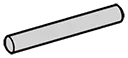 Bar 3 studs long, slightly rounded ends in Gray, Dull