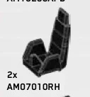 Fixture: chair 2 x 4 x 3, cushioned with arm rests