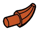Body part: horn/tooth, small, on small pin in Red, Brick