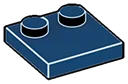 Plate Modified 2 x 2 with two studs offset in Blue, Midnight