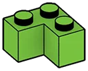 Brick 2 x 2 corner in Green, Soft Grass