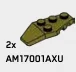 Wedge Plate 2 x 3 Mudguard - Left in Green, Olive Drab (Infinite Green) (Metallic)