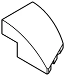 Slope brick 2 x 3 skewed left in White