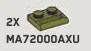Plate Modified 1 x 2 with handle, lengthwise in Green, Olive Drab (Infinite Green) (Metallic)