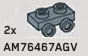 Bracket Plate 1 x 2 with side studs in Gray, Light (Metallic)
