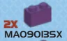 Brick 1 x 2 in Purple, Byzantium (Metallic)