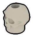Skull accessorie, bar hole on top and anti stud on back in Grey, Light