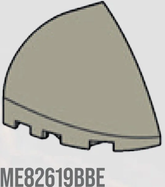 Slope 3 x 3 x 3 dome, tapered right in Beige, Dark