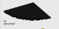Plate Round 12 x 12 Corner in Black