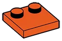 Plate Modified 2 x 2 with two studs offset in Orange, Marigold
