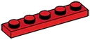 Plate 1 x 5 in Red, Flame