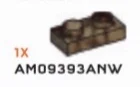 Plate 1 x 2 in Sand, Dark (Camo)