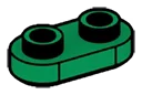 Plate 1 x 2 with rounded corners in Green, Forest