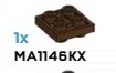 Plate Modified 2 x 2 connector: male:male in Copper (Metallic)