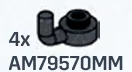 Plate 1 x 1 round with 90 degree elbow bar, ascending in Gray, Dark (Metallic)