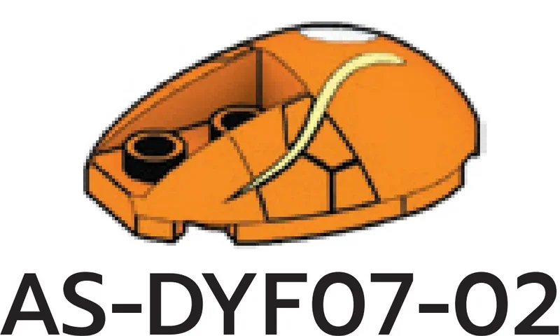Brick 3 x 4 ellipsoid dome w/ cutout, Magikarp detail, right in Orange, Smoky