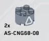 Brick Round 2 x 2 w/ Printed White Triangle in Gray, Light (Metallic)
