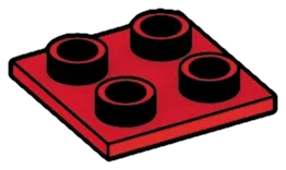 Tile 2 x 2 inverse in Red, Flame