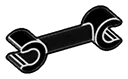 Connector: clip, small double-sided 1 x 3 in Black